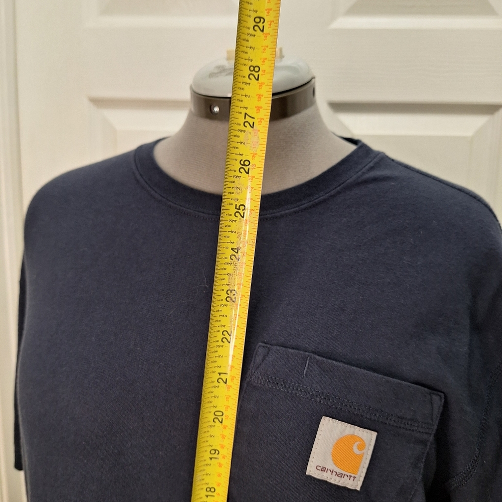 Carhartt Navy Blue Pocket T-Shirt - Picture 8 of 11